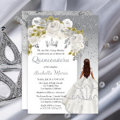 ホワエレガントイトシルバーバラフローラキンセアニラパーティー 招待状