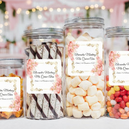 ホワエレガントイトシンプルピンクローズ金ゴールドキンセアニラ スクエアシール