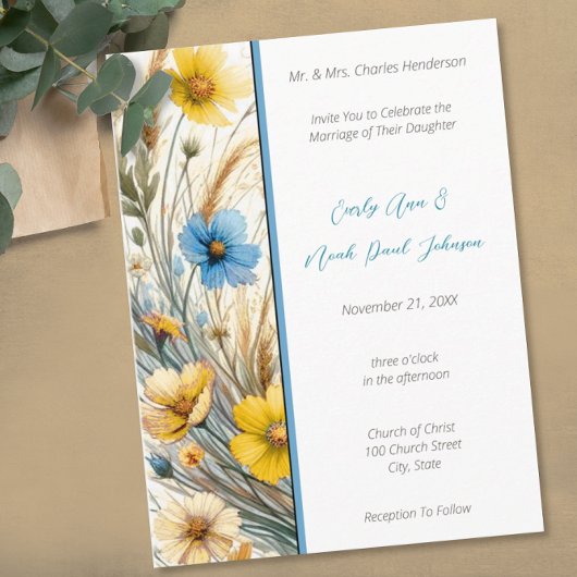 ホワエレガントイトスノードロップ結婚式招待状 インビテーションポストカード