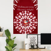 ホワエレガントイトスノーフレークデザイン ポスター (ホームオフィス)