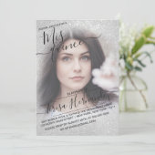 ホワエレガントイトスパークレーグリッター写真キンチェニェラ 招待状 (スタンド正面)