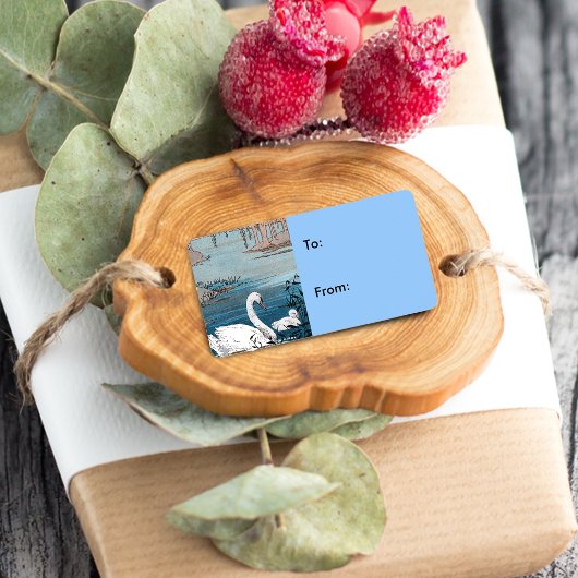 ホワエレガントイトスワンベビーギフトラベル ラベル