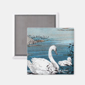 ホワエレガントイトスワンベビー マグネット (正面/裏面)