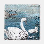 ホワエレガントイトスワンベビー マグネット (正面)