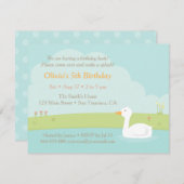 ホワエレガントイトダックバースデーパーティ招待状 招待状 (正面/裏面)