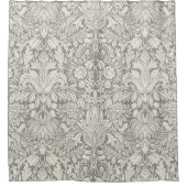 ホワエレガントイトダマスクフローラホームデコール シャワーカーテン (正面)