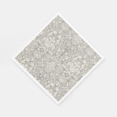 ホワエレガントイトダマスクフローラホームデコール スタンダードランチョンナプキン (角)