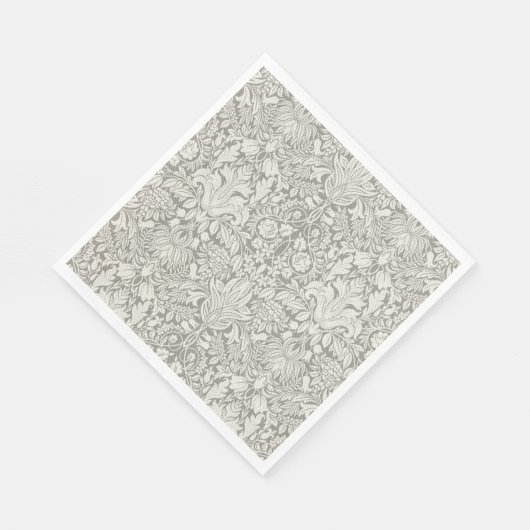 ホワエレガントイトダマスクフローラホームデコール スタンダードランチョンナプキン (角)