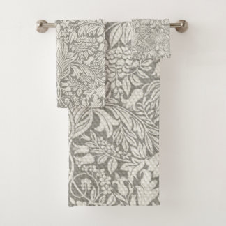 ホワエレガントイトダマスクフローラホームデコール バスタオルセット