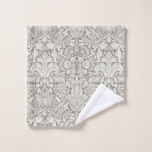 ホワエレガントイトダマスクフローラホームデコール バスタオルセット (ウォッシュタオル)