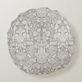 ホワエレガントイトダマスクフローラホームデコール ラウンドクッション (裏面)