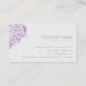 ホワエレガントイトダマスパープルヴィンテージレース 名刺 (裏面)