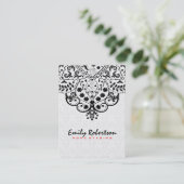 ホワエレガントイトダマスブラックヴィンテージレース 名刺 (スタンド正面)