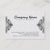 ホワエレガントイトダマスブラックヴィンテージレース 名刺 (裏面)