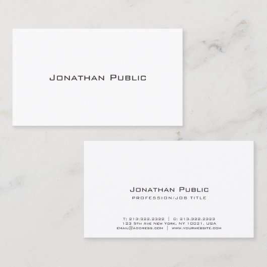 ホワエレガントイトデザインプモダンランクリエイティブ 名刺 (正面/裏面)