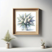 ホワエレガントイトバドデリアフローラブーケアートパターン ポスター