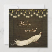 ホワエレガントイトピーコックのクリスマスパーティー 招待状 (正面)