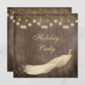 ホワエレガントイトピーコッ企業のククリスマスパーティー 招待状 (正面/裏面)