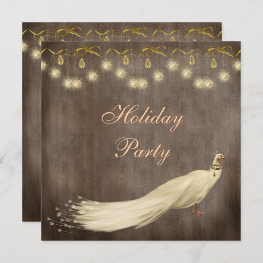 ホワエレガントイトピーコッ企業のククリスマスパーティー 招待状 (正面/裏面)