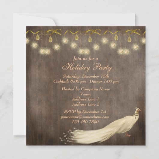 ホワエレガントイトピーコッ企業のククリスマスパーティー 招待状 (裏面)