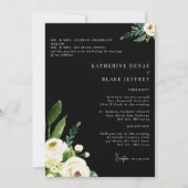 ホワエレガントイトフローラブラック&クリーム2会場 招待状 (正面)