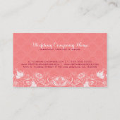 ホワエレガントイトフローラレースオーバーコーラルダマスク 名刺 (裏面)
