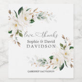 ホワエレガントイトフローラ金ゴールド結婚ズ ワインラベル (シングルラベル)