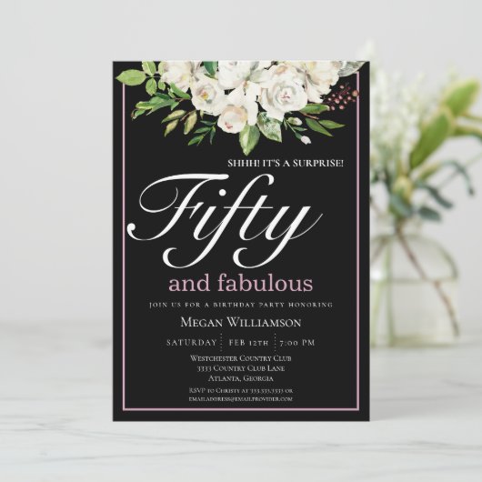 ホワエレガントイトフローラ50と素晴らしい誕生日 招待状 (スタンド正面)