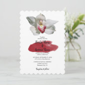 ホワエレガントイトブルゴーディオーキッド結婚式招待状 招待状 (スタンド正面)