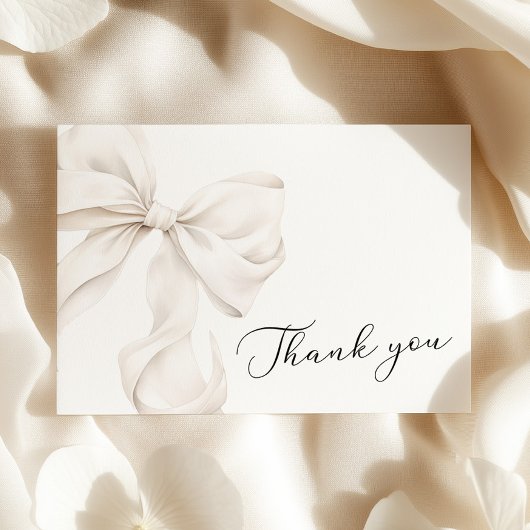 ホワエレガントイトボウブライダルシャワーサンキューカード サンキューカード