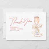 ホワエレガントイトボウプロセッコブライダルシャワーありがとう サンキューカード (正面)