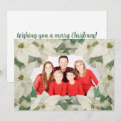 ホワエレガントイトポインセチア・ガーデンフラットフォトカード 招待状 (正面/裏面)