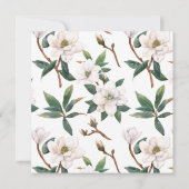 ホワエレガントイトマグノリア水カラーブライダルシャワー 招待状 (裏面)