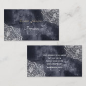 ホワエレガントイトマンダラグレイ星雲デザイン 名刺 (正面/裏面)