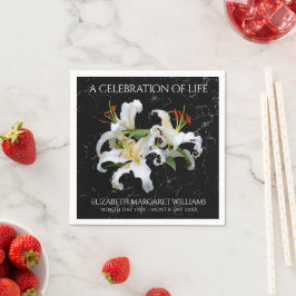 ホワエレガントイトユリお祝い スタンダードカクテルナプキン