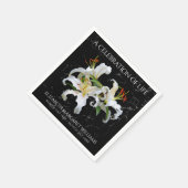 ホワエレガントイトユリお祝い スタンダードカクテルナプキン (角)