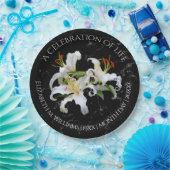 ホワエレガントイトユリお祝い ペーパープレート (パーティー)