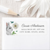 ホワエレガントイトラビット&バラ春アドレス ラベル (インサイチュ)