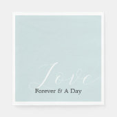 ホワエレガントイトラブアクアミント結婚ズ スタンダードランチョンナプキン (正面)