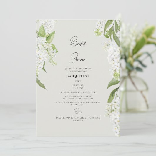 ホワエレガントイトランゲアベージュブライダルシャワー 招待状 (スタンド正面)