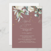 ホワエレガントイトランジェアダスティーバラブライダルシャワー 招待状 (正面/裏面)