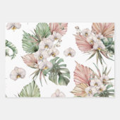 ホワエレガントイトランズパームズトロピカルフローラ ラッピングペーパーシート (正面2)