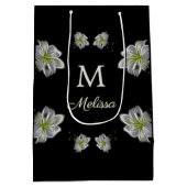 ホワエレガントイトリリーフローラモノグラム名 ミディアムペーパーバッグ (裏面)