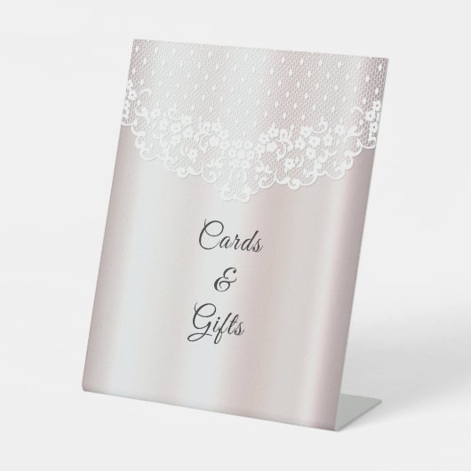 ホワエレガントイトレースフローラ卓上シンボルや象徴 台座サイン (正面)