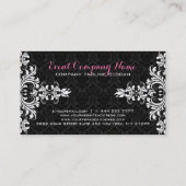 ホワエレガントイトレースブラックダマスクアポイントメントカード 予約カード (裏面)