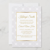 ホワエレガントイトレース及び金ゴールドトランクパーティー招待状 招待状 (正面)