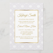 ホワエレガントイトレース及び金ゴールドトランクパーティー招待状