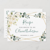 ホワエレガントイトローズブライダルシャワーレシピカード ポストカード (正面/裏面)