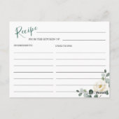 ホワエレガントイトローズブライダルシャワーレシピカード ポストカード (裏面)