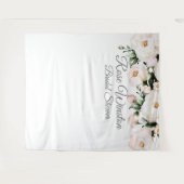 ホワエレガントイトローズブライダルシャワー背景 タペストリー (正面(横))